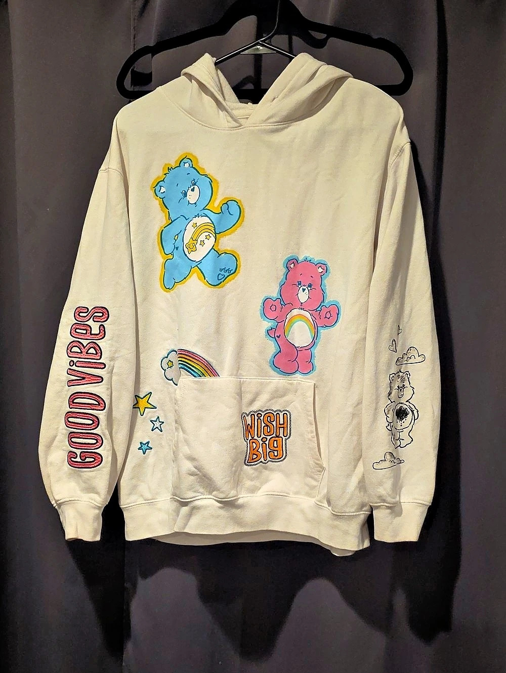 Care Bears Good Vibes hoodie Graphic Hoodie Cream 3XL Like New